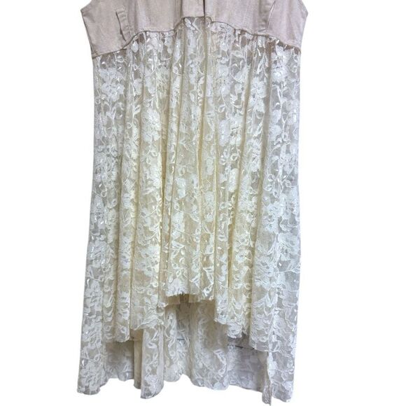 ORIGAMI Ivory White BOHO Western Sleeveless Cardigan Duster Suede & Lace Vest 2X - Picture 14 of 15